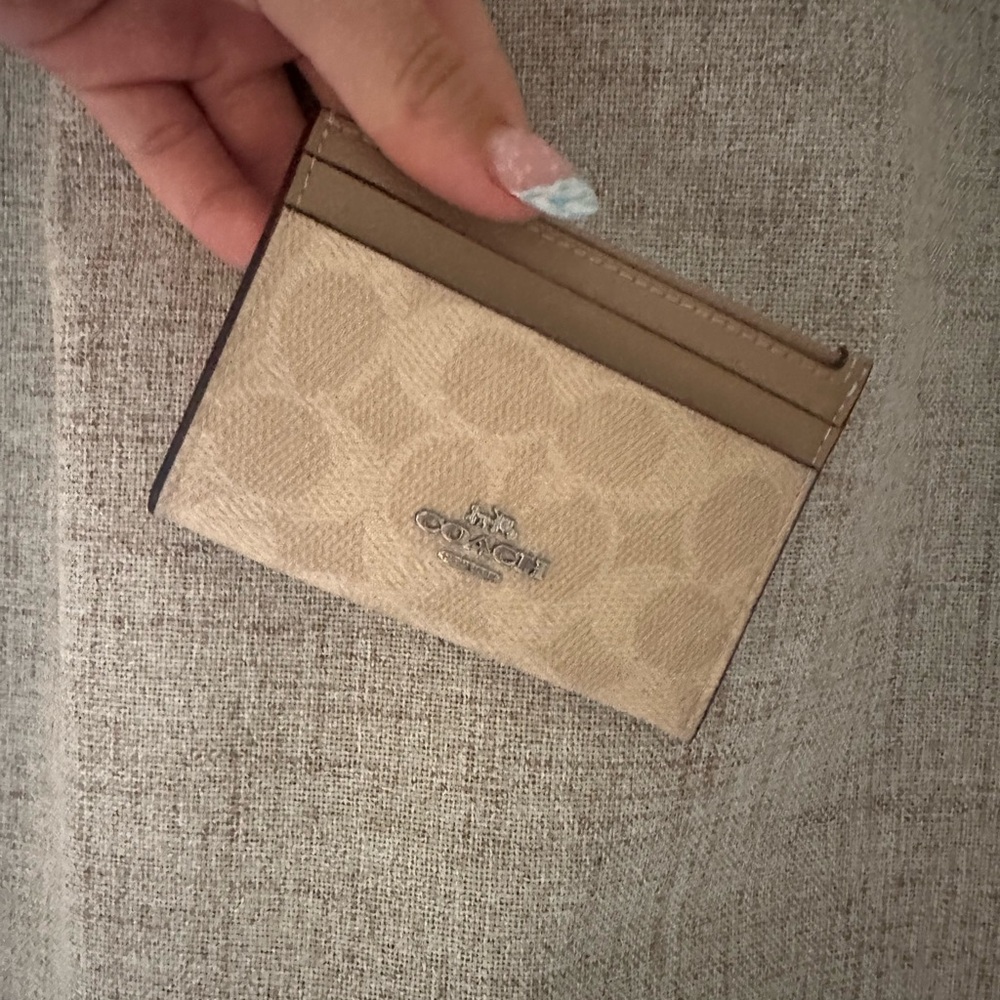 Coach Tan Card Holder with ID Window